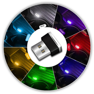 7Colors Mini USB LED Light Car Interior Decorative Light