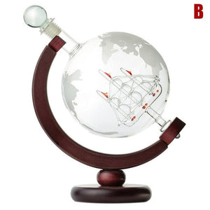 Etched Globe Design Decanter